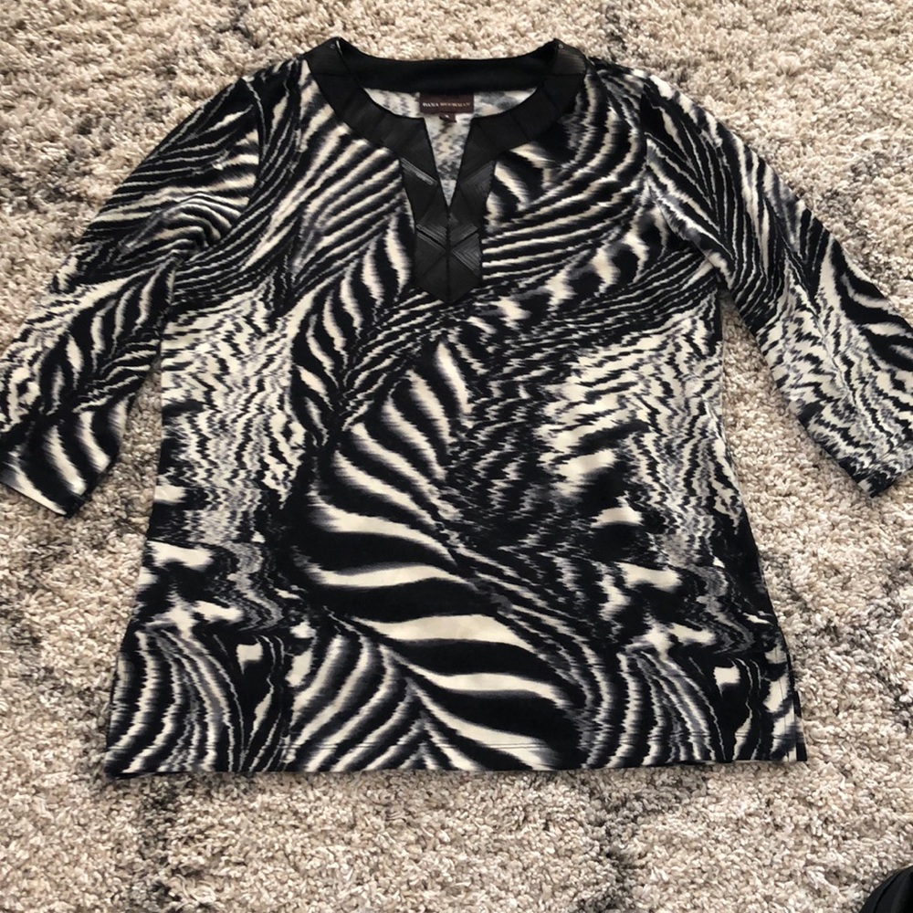 Dana Buchman XL 3/4 sleeve tunic w/ sequin collar